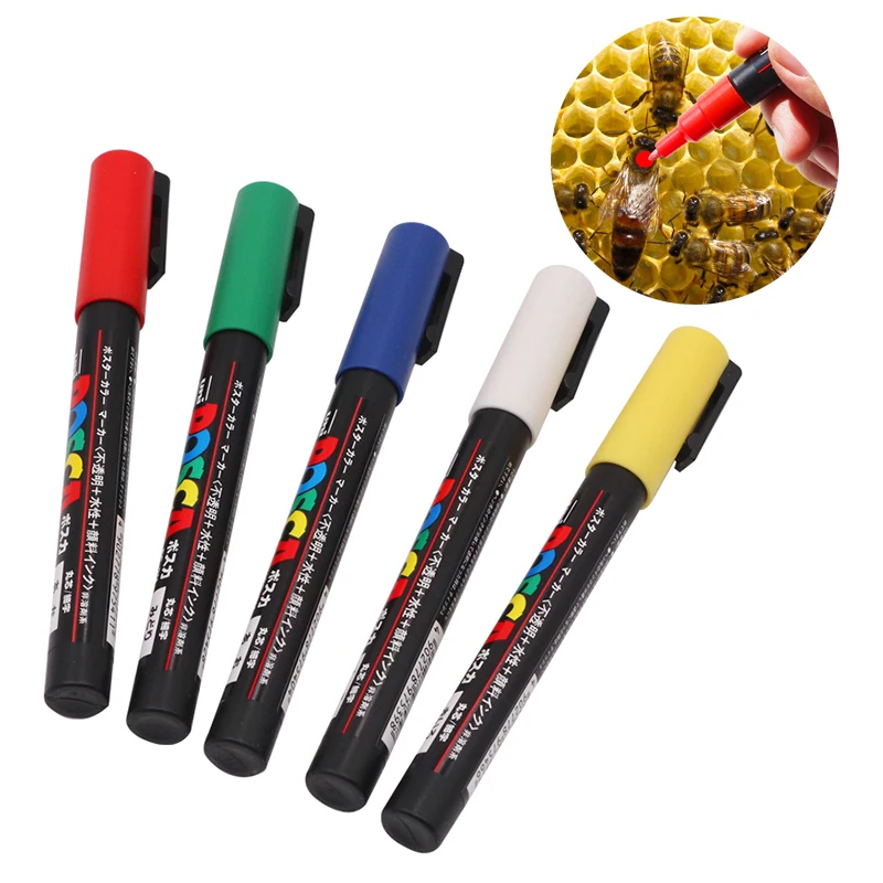 

5Pc/kit Queen Bee Marker Plastic Beekeeping Mark Pen 5 Colors Optional Not Fade Bee Identification Equipment Beekeeping Tools