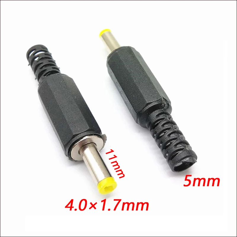 COMPSON 5Pcs 5.5x2.5 5.5x2.1 4.8x1.7 4.0x1.7 5.0x3.0 6.0x4.4mm Male DC Power Plug Connector 180 degree Plugs.