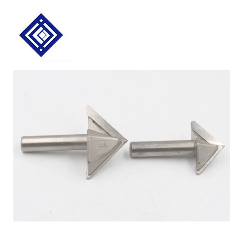 2ชิ้น/ล็อต90องศาV-รอบด้านล่างตัดไม้Milling Breakเครื่องตัดมุมเครื่องแกะสลักมีดมิลลิ่ง