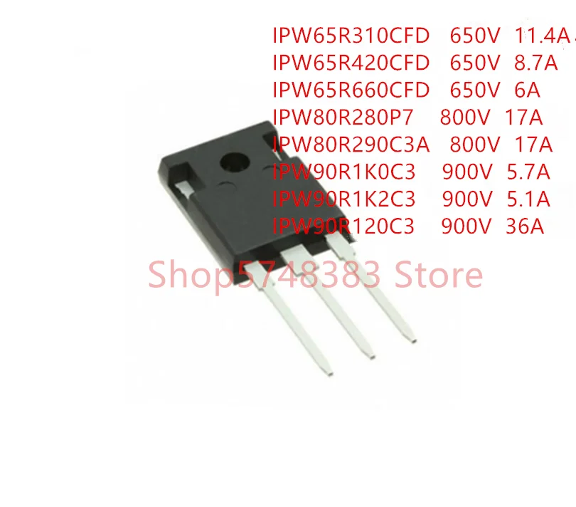 

10PCS/LOT IPW65R310CFD IPW65R420CFD IPW65R660CFD IPW80R280P7 IPW80R290C3A IPW90R1K0C3 IPW90R1K2C3 IPW90R120C3 TO-247