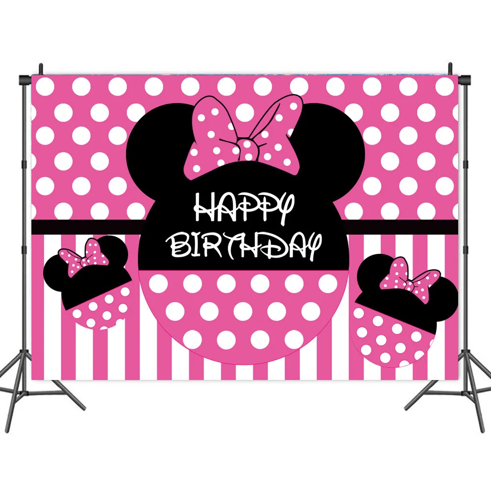 PINK MINNIE Birthday Party Supplies Kids Disposable Mouse Ear Napkins Towels Plates Cups Girl Baby Shower Wedding Decoration