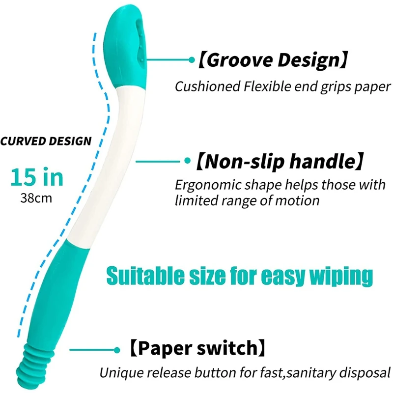 Toilet Tool Wiping Wand Bottom Bum Wiper Toilet Incontinence Aid Obese Elderly Disability Long Reach Hygienic Cleaning