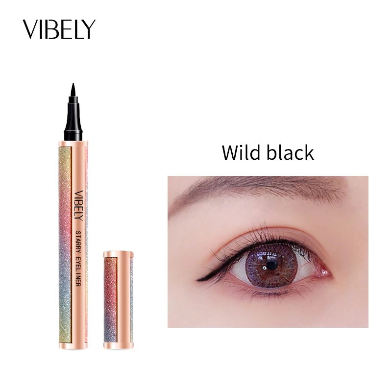 VIBELY Đen Chất Lỏng Bút Kẻ Mắt Bút Chống Nước Mắt Liner Pencil Nhanh/Nhanh Khô Trang Điểm Phụ Nữ Làm Đẹp Sản Phẩm Trang Điểm trung Quốc Mỹ Phẩm