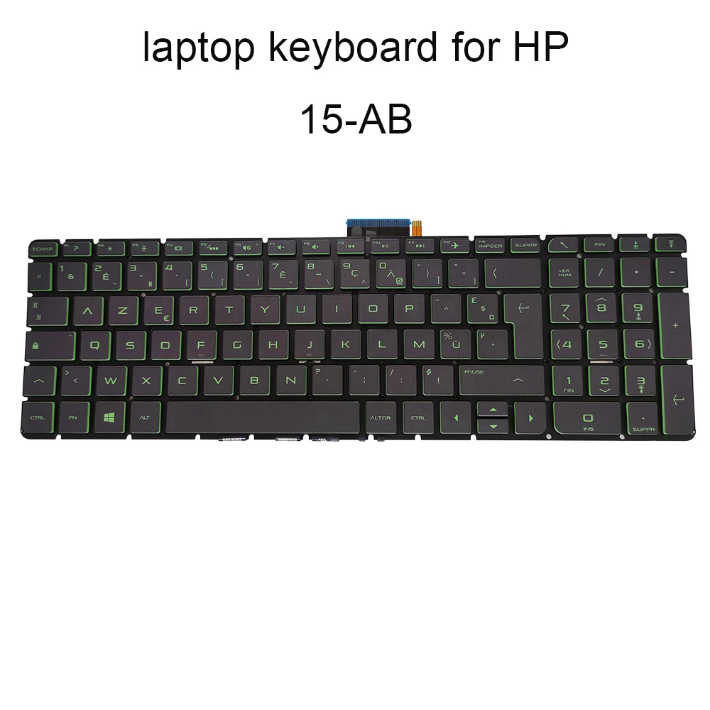 Backlit keyboard 15 AB Replacement keyboards for HP Pavilion 15 AB000 AB012TU TR FR black KB green keys 9Z NC8BQ 60F NSK CWGBQ