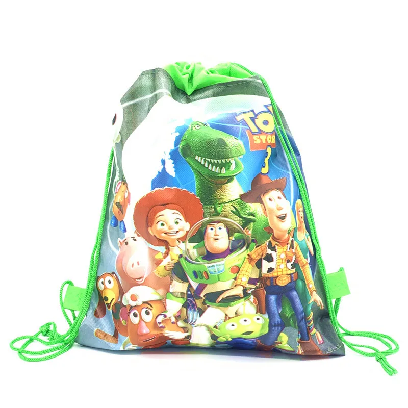 Happy Toy Story sacchetti regalo con coulisse borsa in tessuto Non tessuto zaino decorazione di compleanno per neonato bomboniere forniture regalo