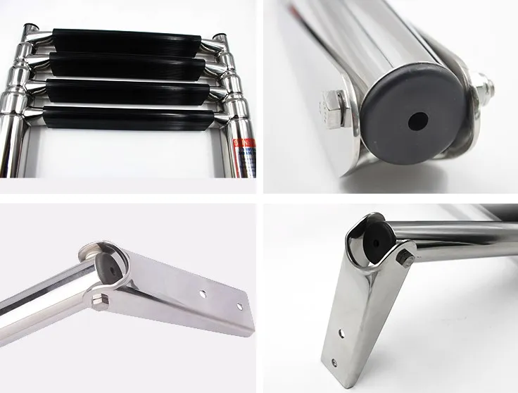 4 Bước Du Thuyền Thiết Bị Đồng Hồ Thép Không Gỉ 316 Kính Thiên Văn Gấp Đa Tầng Ngoài Du Thuyền Mềm Phần Cứng Phụ Kiện