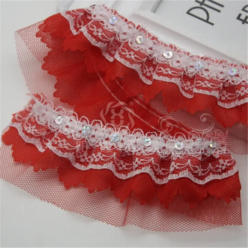 3YD 5cm Chiffon Five-finger Flower Embossed Non-elastic Lace Mesh Yarn Clothing Accessories Toys Discount Lace