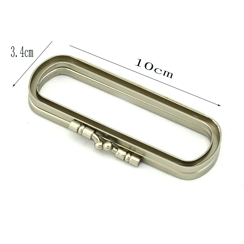 10cm Oval Bag Box Material Nickel Gold Head Coin Purse Frames Diy Accessaries Purse Bag Frame Kiss Clasp Plastic Purse Frame