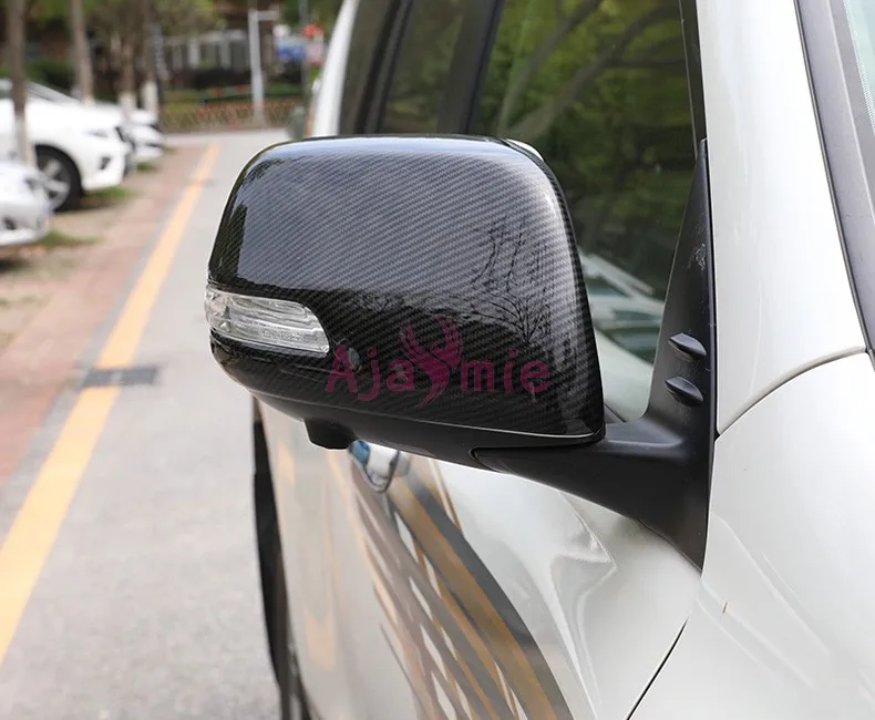 For Toyota Land Cruiser Prado FJ150 2010-2018 Carbon Fiber Side Mirror Overlay Cover Chrome Car-Styling Prado Accessories