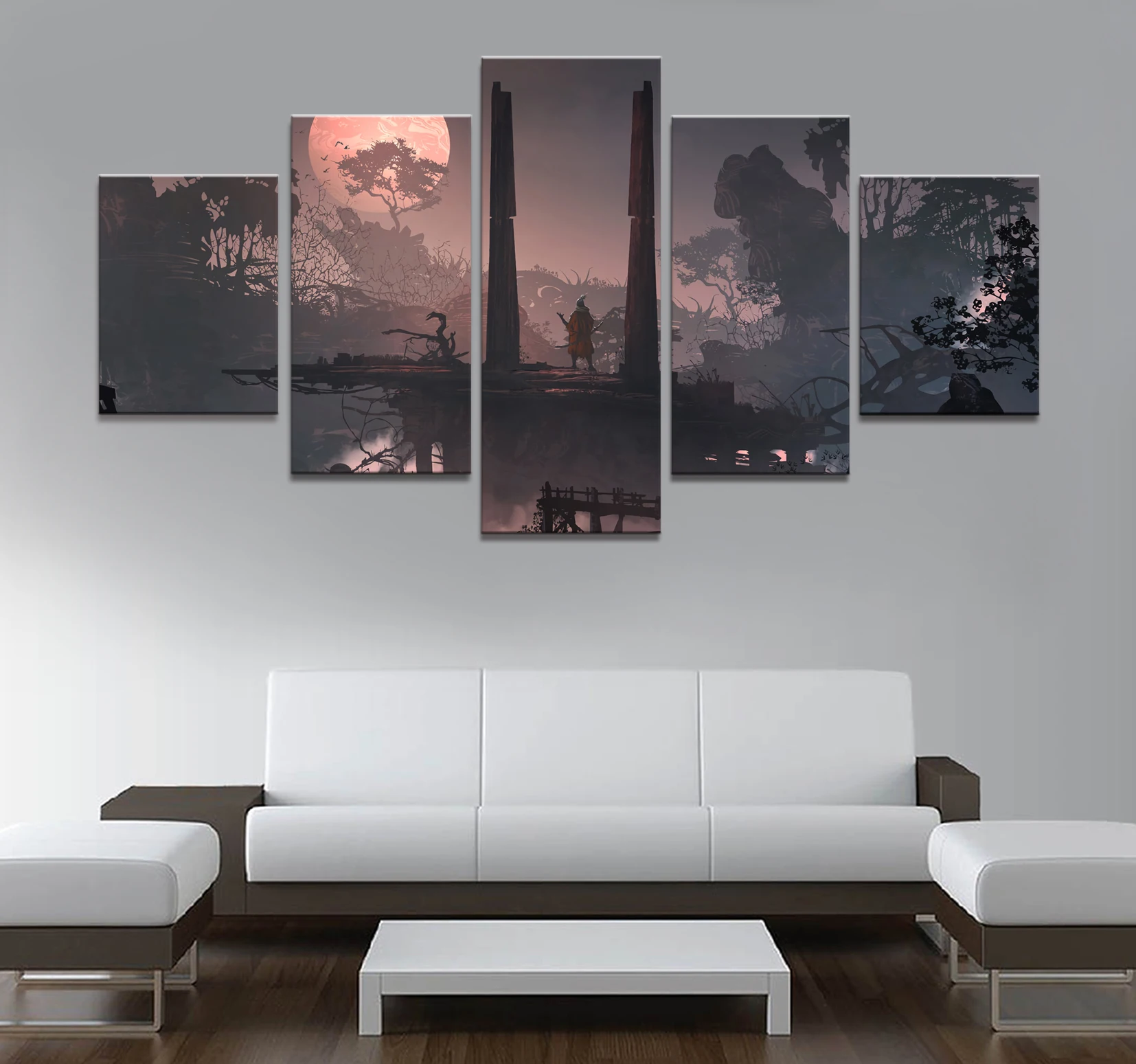 No Framed Canvas 5Pcs SEKIRO Shadows Die Twice Games Wall Art Posters Prints Pictures Paintings Home Decor Decorations