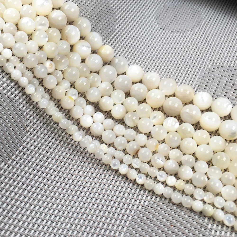 

Natural shell beading white Round Punch loose beads isolation bead for Jewelry Making DIY for bracelet necklace Accessories