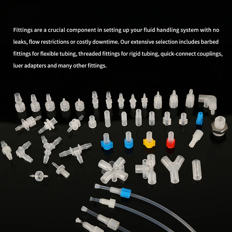 Standard Female Luer Bulkhead Fitting Medical Grade PP material for Flexible Tubing Connection