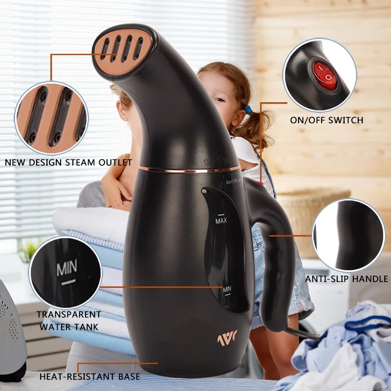 Vaporizador de ropa portátil de mano, miniplancha de vapor de calor rápido, adecuada para viajes y hogar, 850W, 210ml