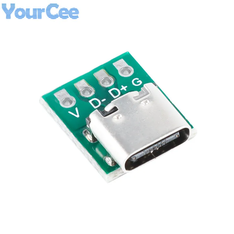 20pcs/1pc USB 3.1 Type C Connector 16Pin Female to 2.54mm Test PCB Board Adapter Socket For Data Line Wire Cable Transfer