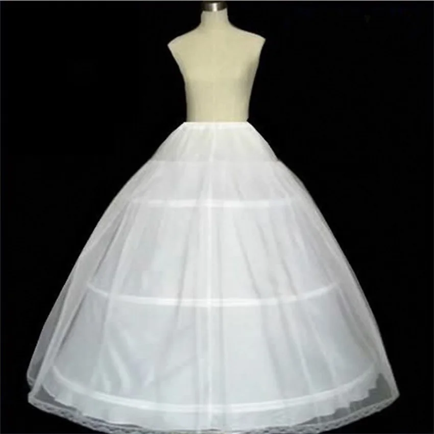 In Stock Hot Sale 3 Hoops Ball Gown Bone Full Crinoline Petticoats For Wedding Dress Wedding Skirt Quinceanera Dress Petticoat