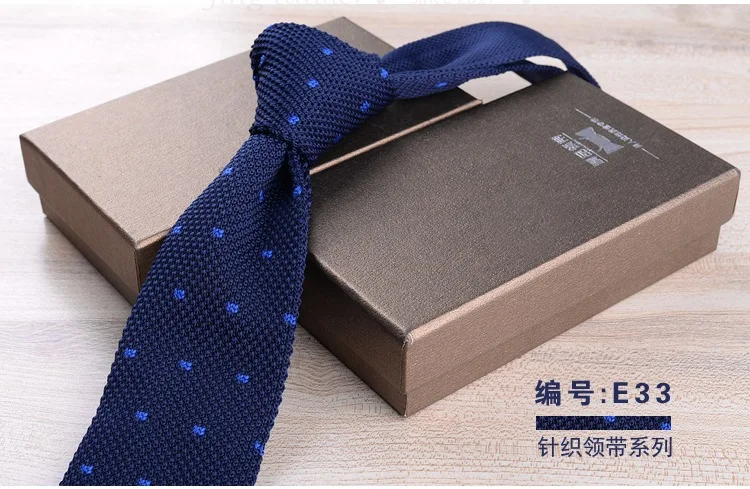 GUSLESON New 6cm Slim Knit Tie for Men Business Leisure Skinny Necktie Burgandy Colorful Striped Dots Fashion Weave Ties