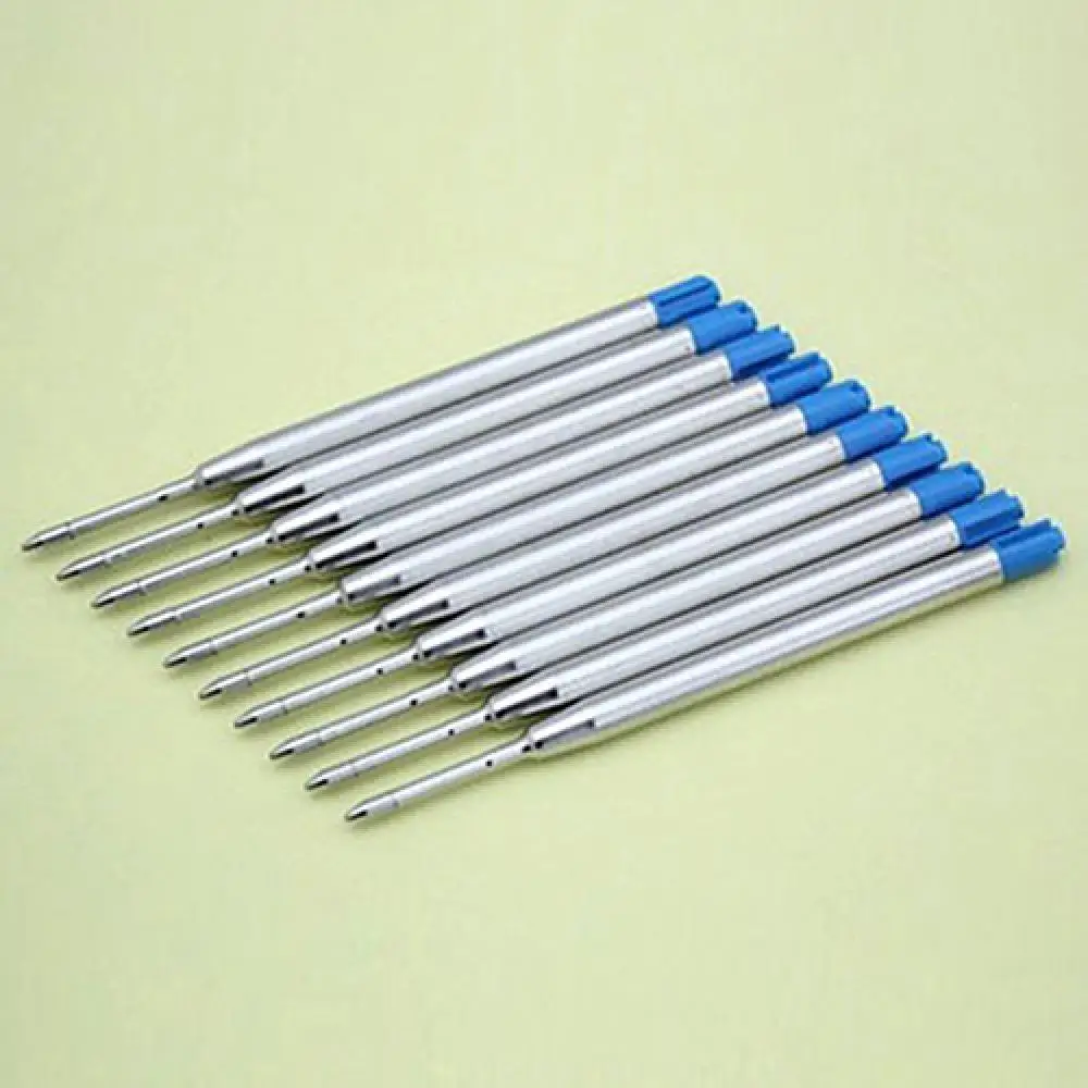 10Pcs 0.5mm Black/Blue Ink Refill Ballpoint Pen Fluent Student Stationery Drawing Painting Marker Office School Gel Pens