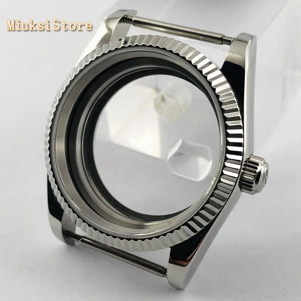 

Parnis 36mm sapphire glass silver stainless steel watch case fit ETA 2836 Mingzhu DG2813 3804，miyota 8215 821A 8205 movement