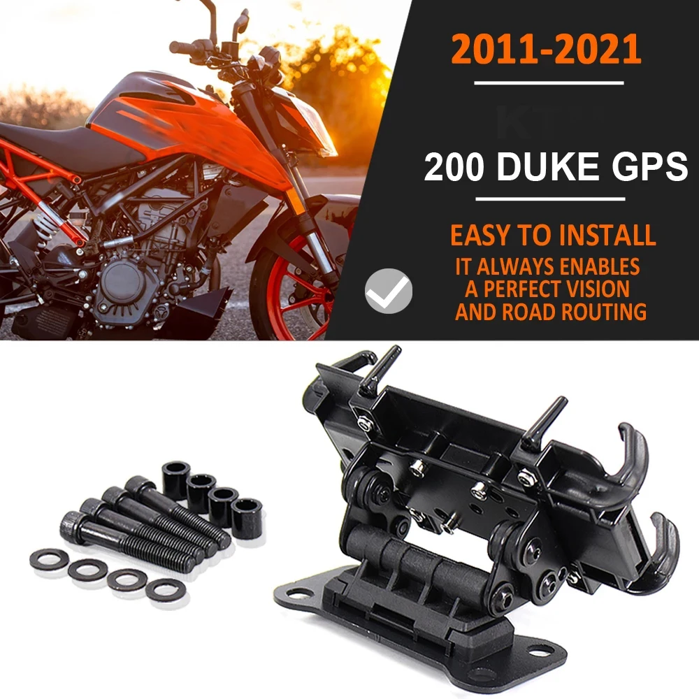 

For 200 Duke 2011-2021 NEW Motorcycle Accessories Black Mobile Phone Holder GPS Stand Bracket 2020 2019 2018 2012 2013