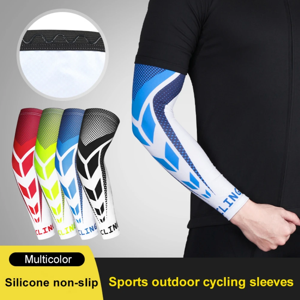 1 Pair Arm Sleeve Adult Polyester Moisture Wicking Breathable Cooling Sunshade Hand Elbow Protection Cover