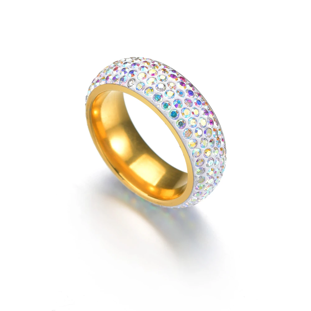 Anillos de Compromiso de cristal negro para mujer, anillos elegantes blancos, regalo de joyería nupcial de boda, nueva moda, gran oferta