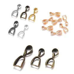 20pcs/lot 6 Colors Copper Pendant Clip Clasp Melon Seeds Buckle Pendant Connectors Charm Bail Beads Jewelry Making Necklace