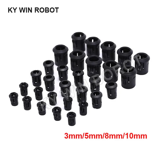 10 sztuk czarne plastikowe podstawy lamp 3mm/5mm/8mm/10mm uchwyt diody LED czarny klips Bezel gniazdo góra DIY dioda elektroluminescencyjna