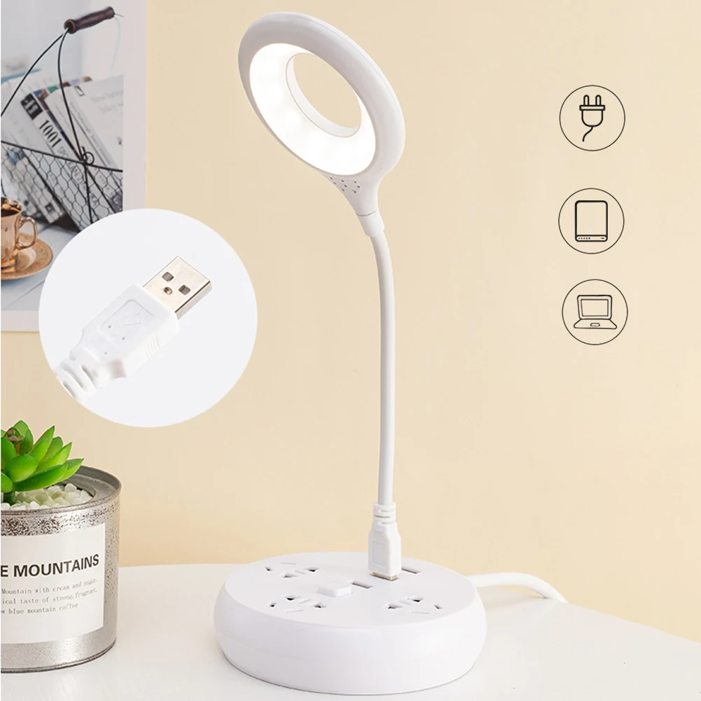 LED المحمولة USB مرنة حلقة مصباح غرفة نوم دراسة القراءة مصباح كتاب أضواء ليلية حماية العين لير lâmpada لمكتب كمبيوتر محمول