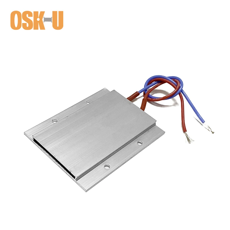 12V PTC Heater Element 77x62x6mm Aluminium Cover Electric Heating Plate Thermostat 70/110/200 Celsius Degree for Dehumidifier