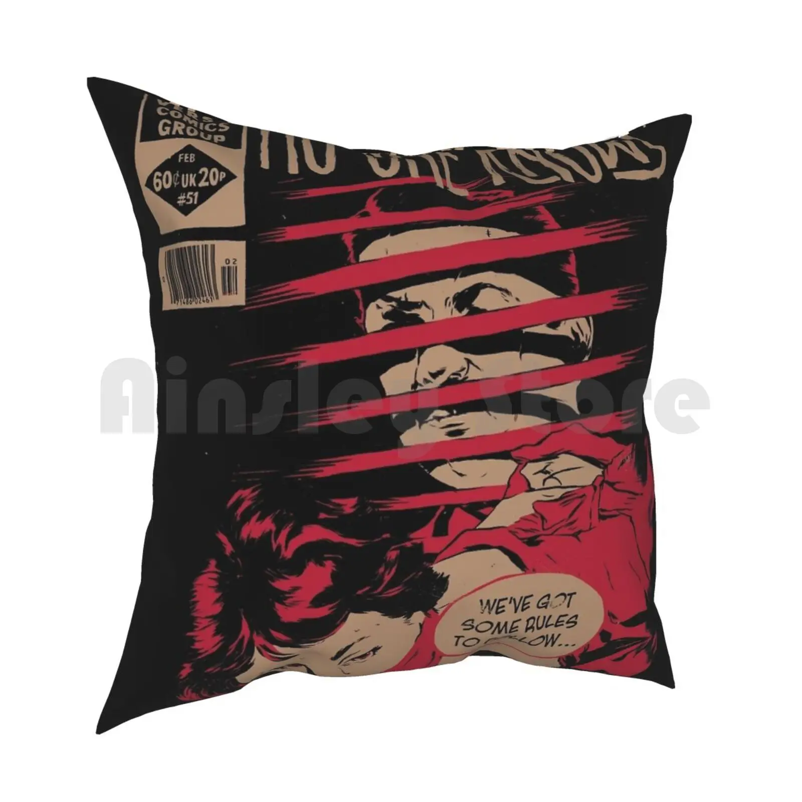 No One Knows Pillow Case Printed Home Soft DIY Pillow cover Vintage Film Detective Scene Qotsa No One Knows Music Song Band