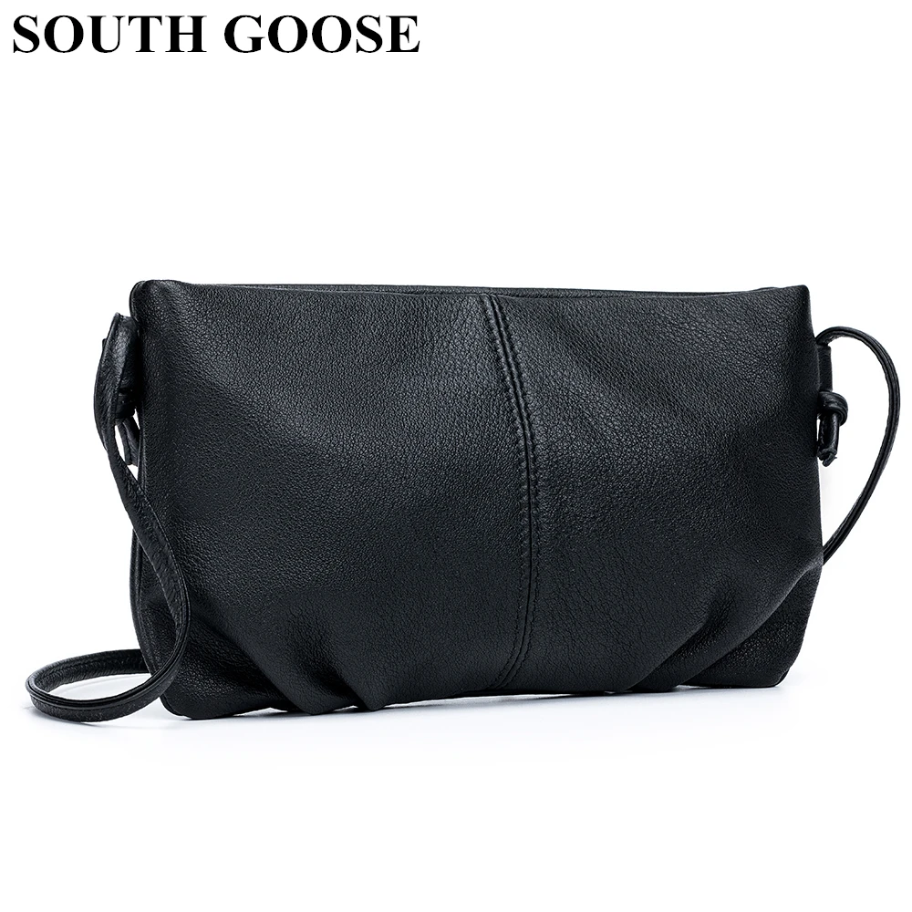 Soft Genuine Leather Women Shoulder Bag Ladies Versatile Small Crossbody Bags Luxury Handbag Female Solid Messenger Bags Clutch