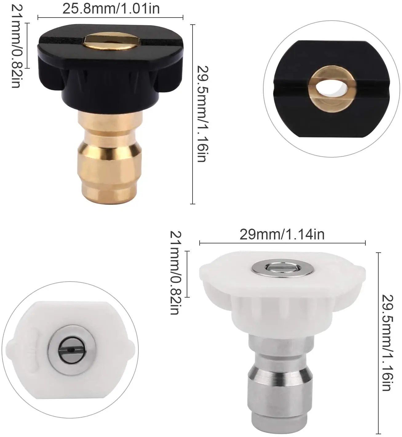 Pressure Washer Sprayer Nozzle Tip With 1/4\