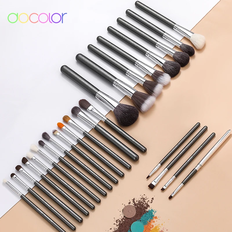 Docolor 25Pcs Make-Up Pinsel Set Natürliche Haar Foundation Powder Blush Lidschatten Gesicht Blending Make-up Pinsel