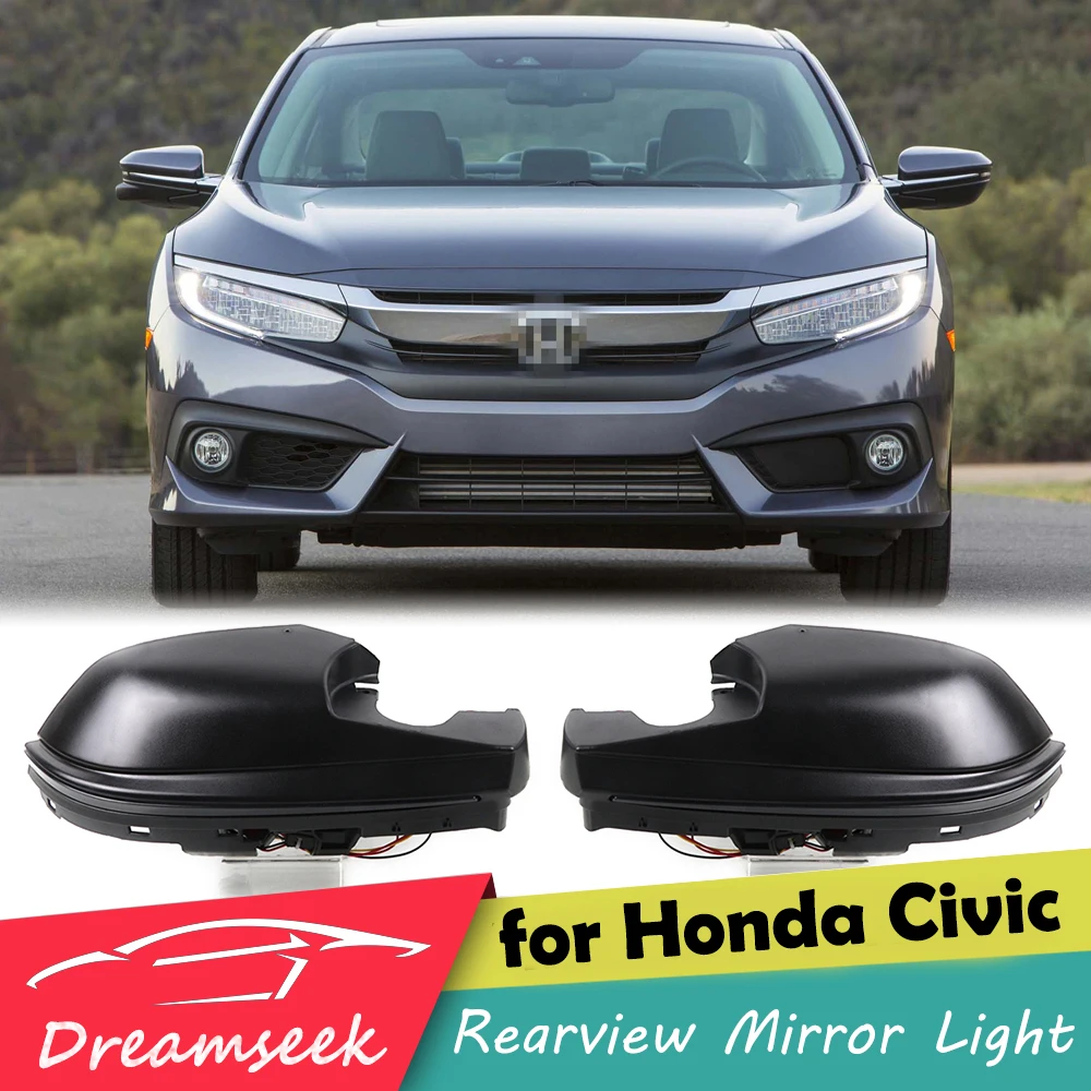 LED Rearview Wing Mirror Light for Honda Civic 2016 2017 2018 2019 Mirror Lamp with Dynamic Sequential Turn Signal