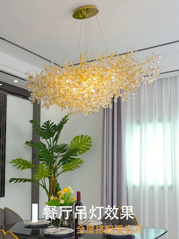 Pendant Lamp Nordic Luxury Kitchen Light Crystal Decoration Bedroom Chandelier for Living Room G9 Lamp Ceiling for Dining Room