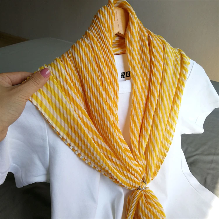 HOT SELLING   Miyake pleated  Water wave twill hypotenuse Diamond scarf striped scarf IN STOCK