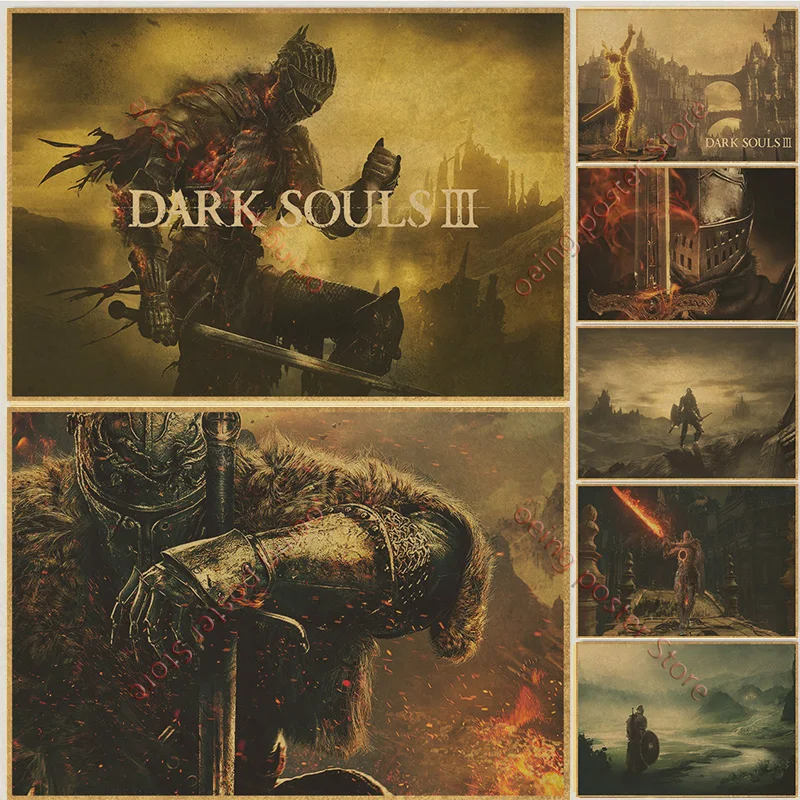 Classic game poster The Dark Souls 3 decorative painting Kraftpaper Poster wall art  painting decorative posters and prints