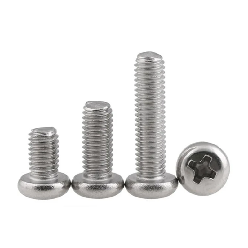 10/20/50pcs ISO7045 DIN7985 304 Stainless Steel Cross Recessed Pan Head PM Screws Phillips M1.4 M1.6 M2 M2.5 M3 M4 M5