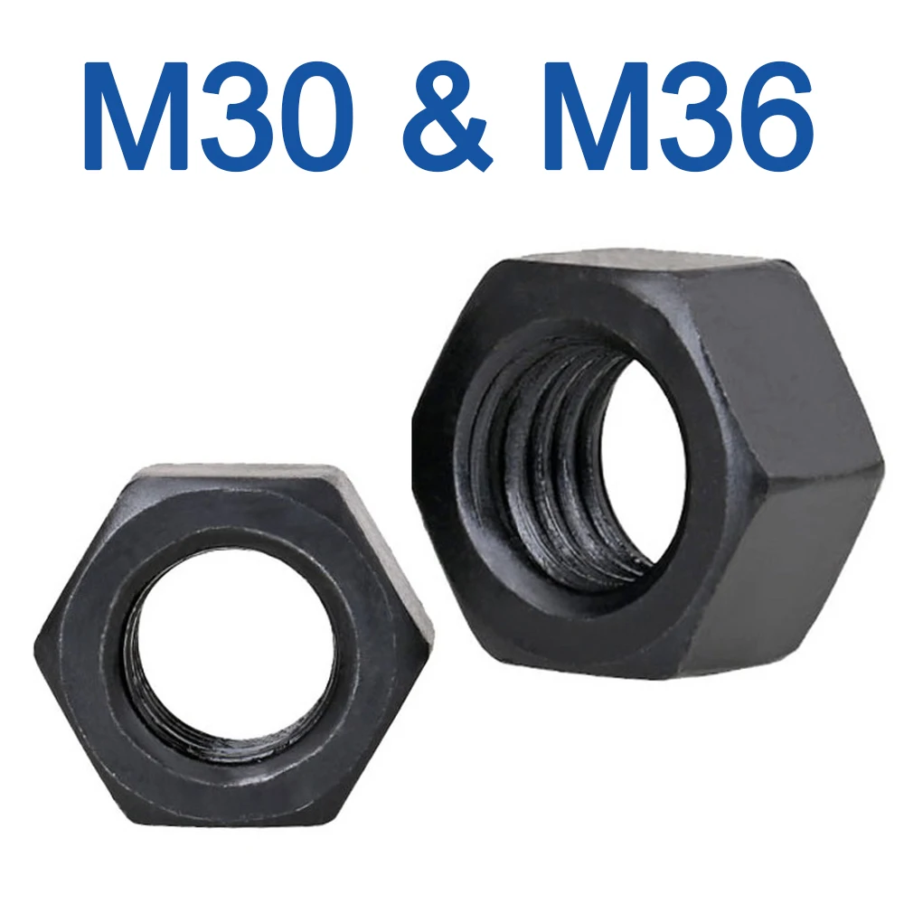 

1 Piece Hexagon Hex Nuts M30 M36 Black Oxide Carbon Steel Metric Nuts