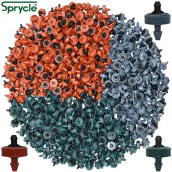 SPRYCLE 200PCS 2L 4L 8L/H Pressure Compensating Drip Irrigation Emitter Dripper Garden Watering 4/7MM 1/4INCH PE Hose Greenhouse