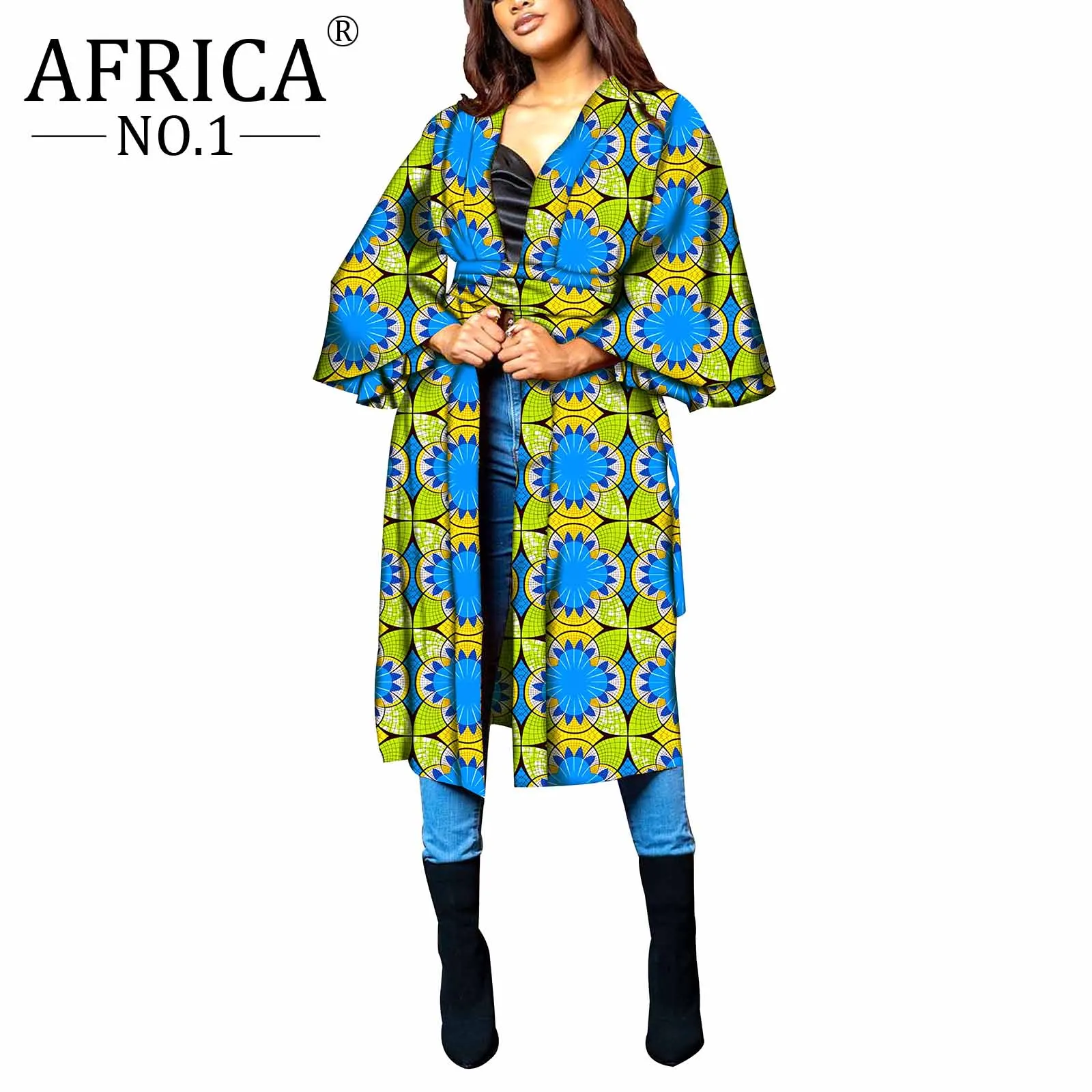 Abbigliamento africano per donna giacca a vento Dashiki in puro cotone floreale elegante giacca in cera colorata girare verso il basso colletto Design Casual