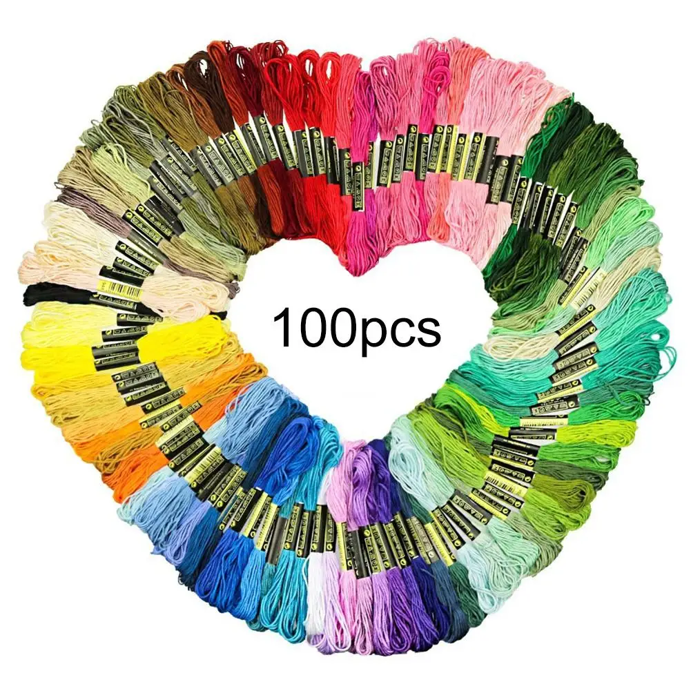 24/36/50 / 100Pcs Colorful Embroidery Thread 800cm Cross Stitch DIY Art Rafts Floss Sewing Themes Handkitting Tools