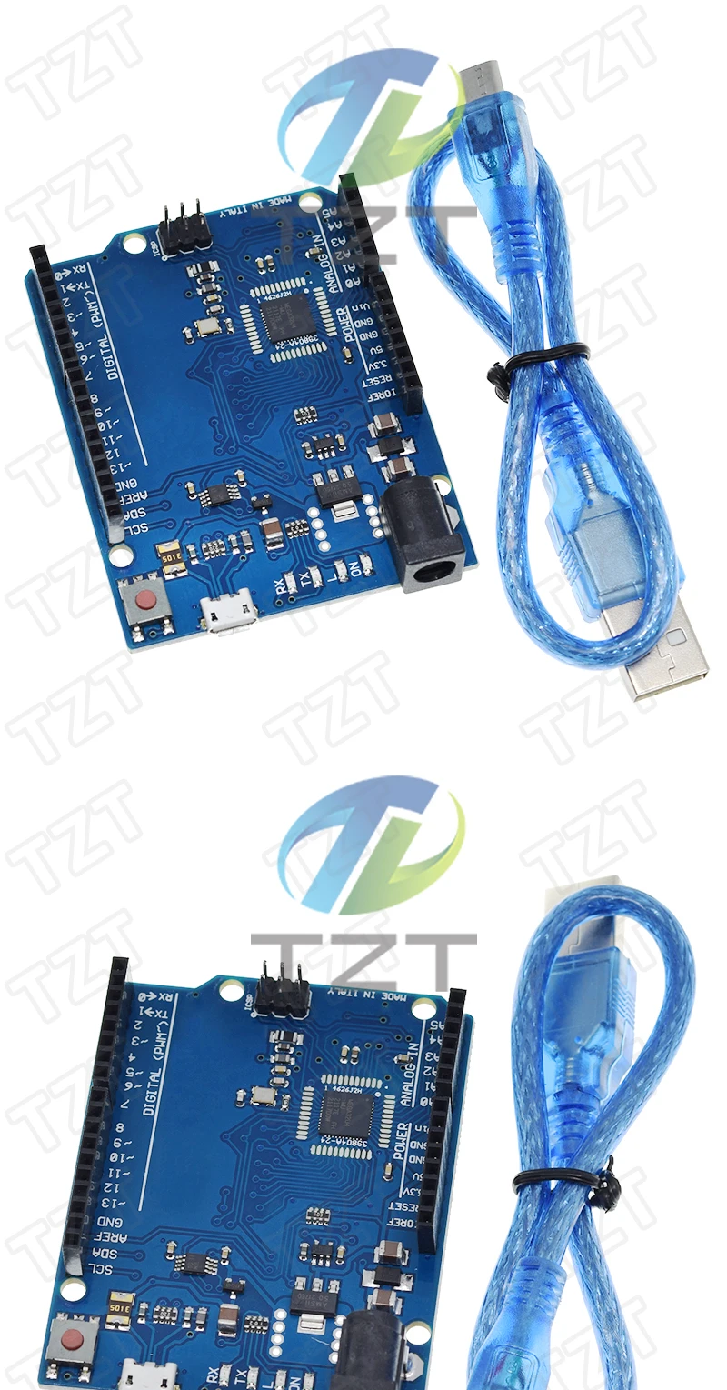 Atmega32u4 Leonardo R3 Mikrocontroller-Board mit USB-Kabel, kompatibel mit Arduino DIY Starter Kit – Detail 3