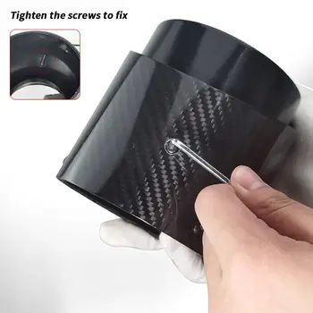 適用於新款 2021 2022 年 Mini Copper F60 JCW Countryman 模型車的 1 件裝高品質黑色碳纖維 95mm 進氣排氣尾嘴 6 最佳銷售 假排氣管 - №6