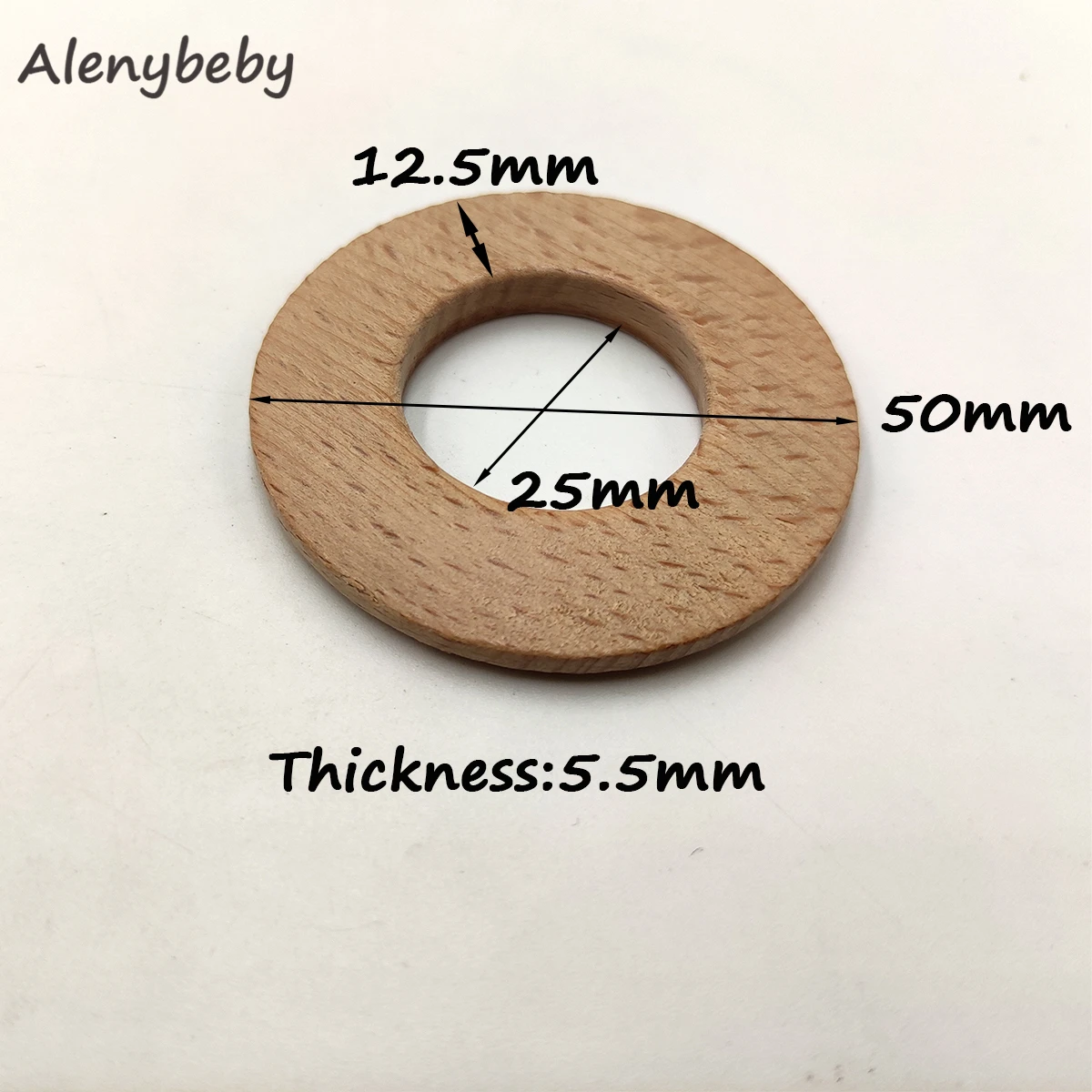 Beech Wooden Ring Beads Unfinished Round Discs Circles Spacer Shape DIY Handmade Necklace Connector Making Family Decoration