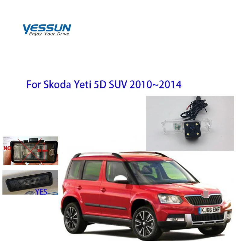 

HD камера заднего вида для Skoda Yeti 5D SUV 2010 ~ 2014 парковочная резервная камера номерного знака автомобиля камера заднего вида
