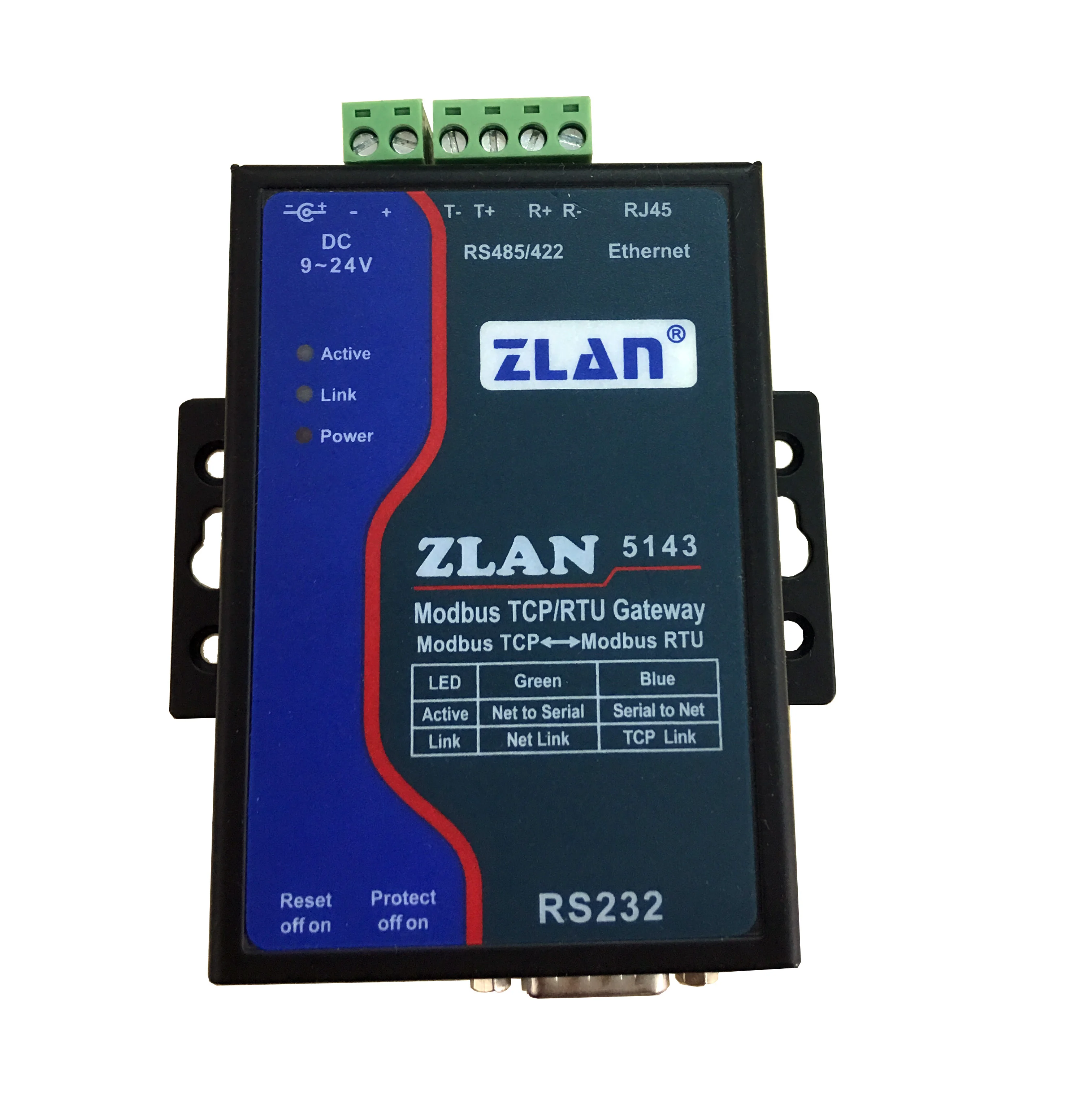 ZLAN5143 RS232 RS485 422 to Ethernet RJ45 Converter Modbus RTU TCP Gateway multi host seiral port server