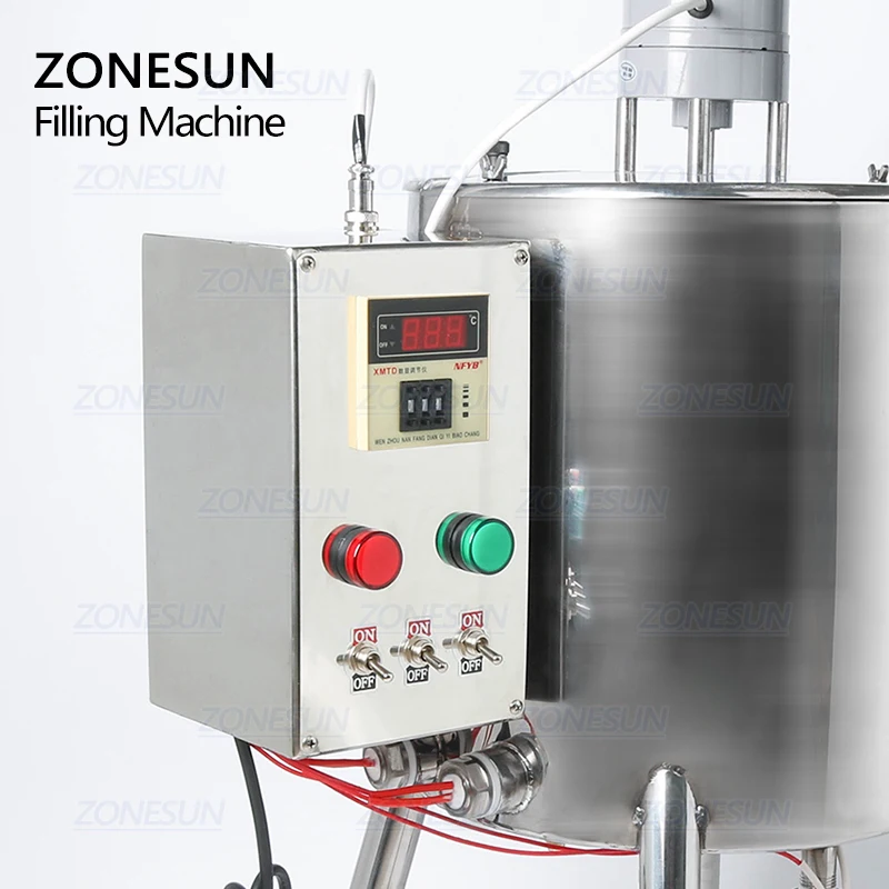 ZONESUN 30L Lipstick Heating Stirring Filling Machine With Mixing Hopper Heater Tank Hot Chocolates Crayon Handmade Soap Fillier