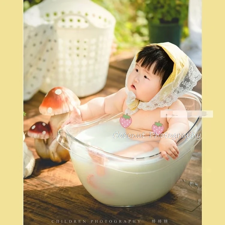 신생아 사진 소품 아크릴 샤워 욕조 사진 액세서리 유아 스튜디오 촬영 사진 소품 선물, 신생아 사진 소품