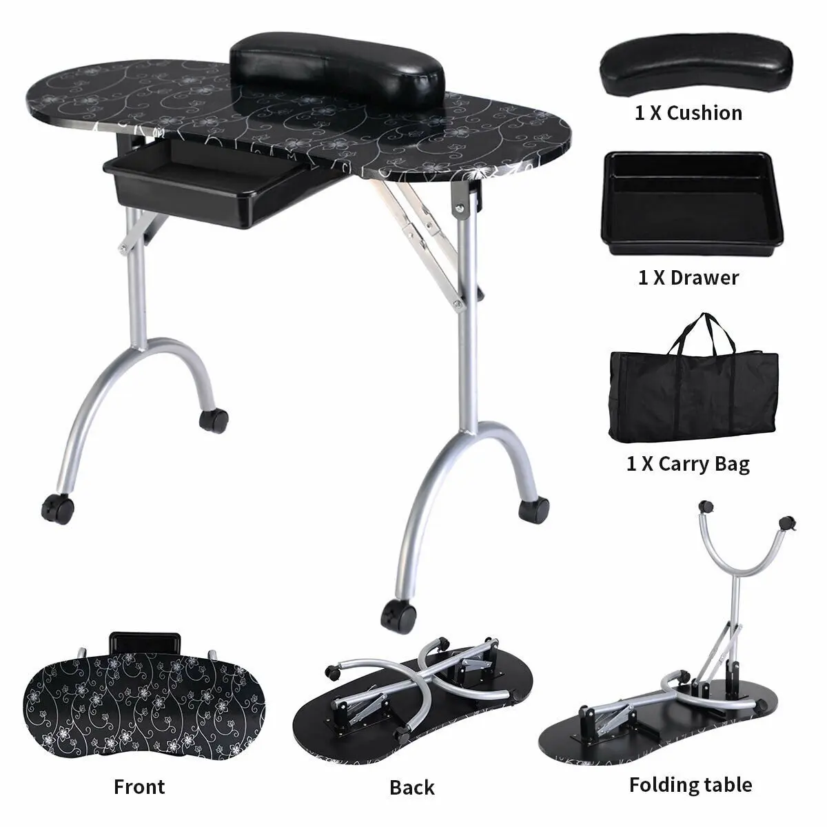Professional Folding Manicure Nail Table Roiling Tattoo Salon Beauty Furniture Manicura Nail Desk Station